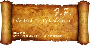 Fábián Petrónia névjegykártya